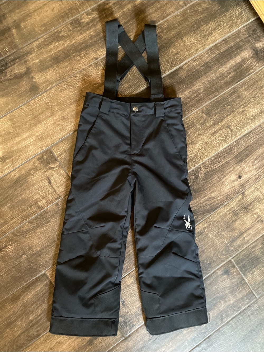 Spyder | Kids Unisex Black Ski/Snow/Snowboard Pants/Bibs with Suspenders